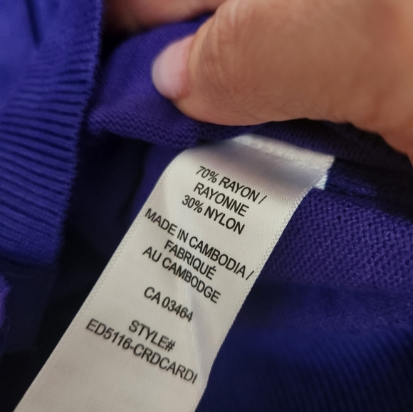 Light Weight 3/4 Purple Cardi - Picture 6 of 8